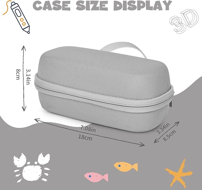 Case Compatible with 3Doodler Start+ Essentials for 3D Pen Set for Kids, Carrying Holder Fit for Printing Pens,Storage Organizer for Printing Filament Refill,Micro-USB Charger (3D-01-Grey) - Image 2