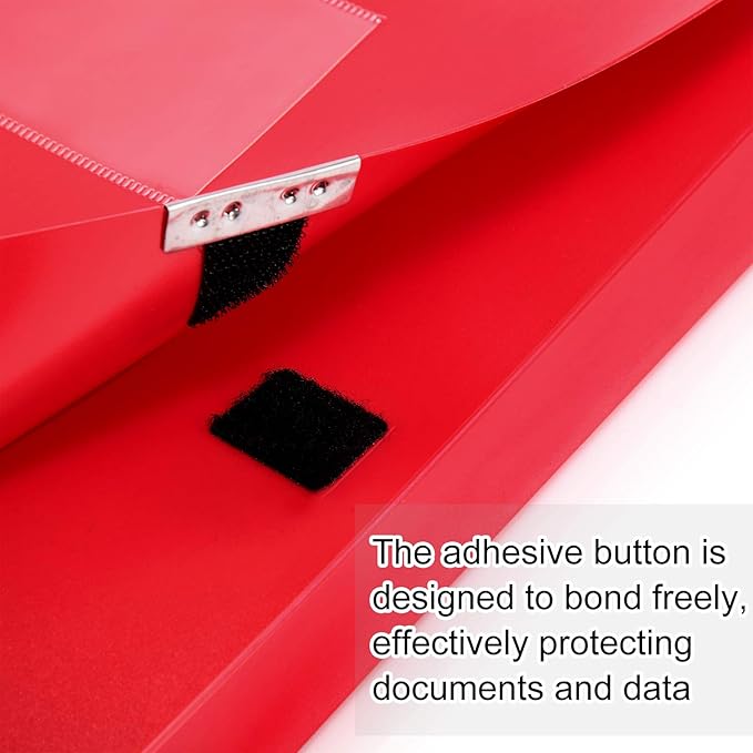 HUA JIE A4 Storage File Boxes Plastic Archives Cases with Lid, File Folder Organizer Document Filing Box for office, Letter Size Paper,31×4×24 cm, Red(Pack of 4) - Image 4
