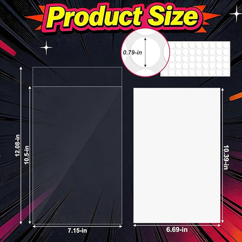 100 Pack Current Comic Book Bags and Boards, Thick Acid-Free Comic Books Backing Boards, Clear Book Sleeves Protector for Current Comics Storage and Protection - Image 2