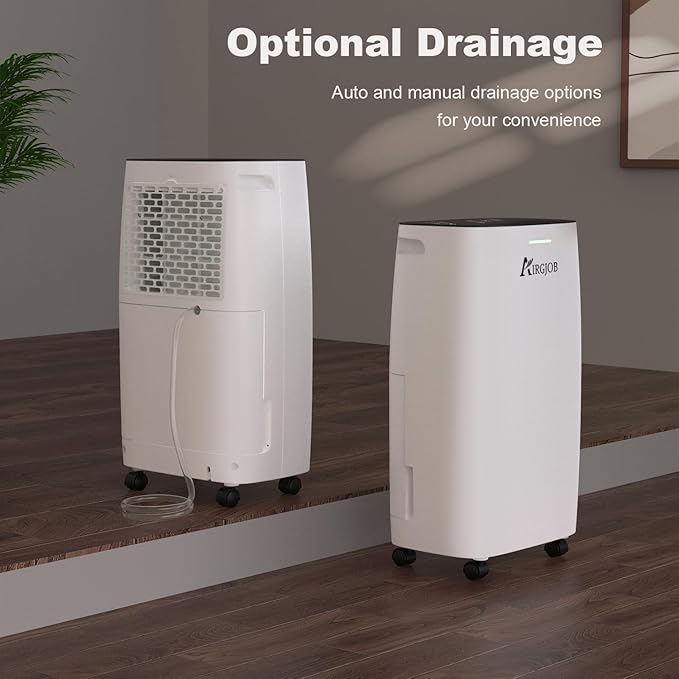 32-Pint Dehumidifier for Basement and Large Room - 2000 Sq. Ft, Quiet Dehumidifier for Large Capacity Room Home Bathroom Basements - Auto Continuous Drain Remove Moisture with Child Lock - Image 7