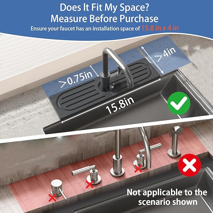 Fast Drying Kitchen Sink Splash Guard, Durable Stone Kitchen Faucet Mat, Water Absorbing Stone Tray for Sink, Diatomite Faucet Mat for Kitchen Sink, Stone Drying Mat for Kitchen and Bathroom Counter - Image 2