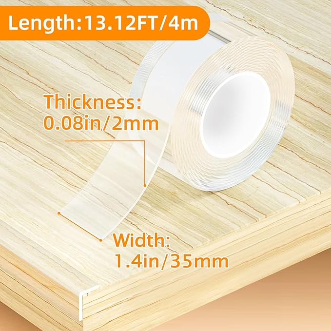 1.4 in x 13.12 FT,Clear Soft Corner Protectors for Furniture Strip,Sharp Edge & Table Bumper,Window Edge,Wall Protector, Soft Corner Guards Safe for Proof,Table Corner Protectors in Family - Image 2