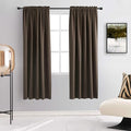 DONREN Chocolate Brown Blackout Curtains Panels for Bedroom - Coffee Rod Pocket Thermal Insulated Curtains for Living Room (42 W x 63 L Inch Length,2 Panels) by DONREN