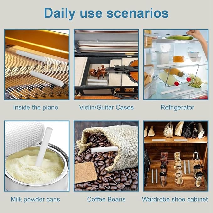 for Toys, Diatom Drying Rod Stick 5 Pcs Reusable Deodorizer Dehumidifier Dry Stick Desiccant for Bathroom, Closet, Shoe - Image 3
