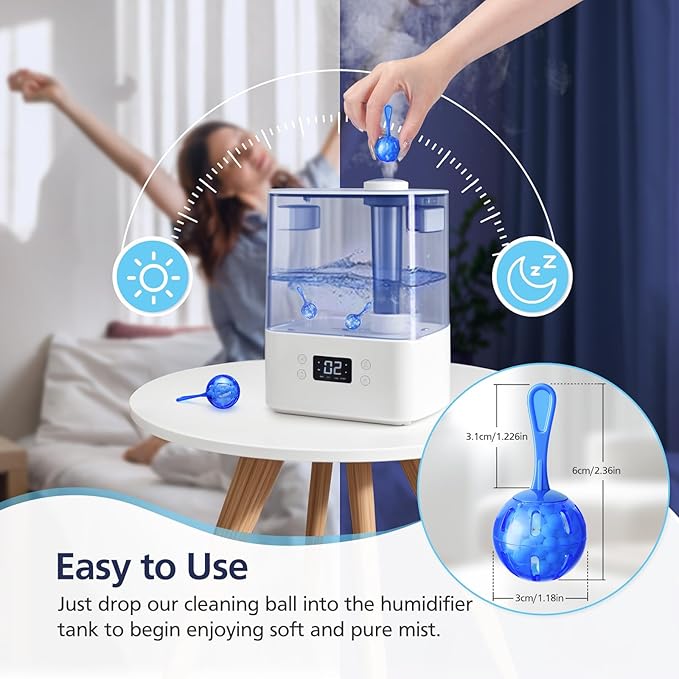 12 Pack Universal Humidifier Tank Cleaner Demineralization Cleaning Ball for All Humidifiers and Fish Tank, Demineralization Cartridge for humidifier, Purifies Water Eliminates White Dust and Odor - Image 5