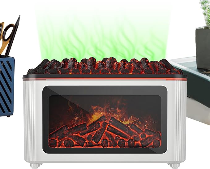 Fireplace Diffuser - 160ml Ultrasonic Quiet Home Decor with 7 Flame Colors,Flame Air Diffuser,for Bedroom Offices Car Living Room Spa Yoga Meditation Hotel Restaurant Retail - Image 9