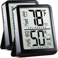 Antonki 2-Pack Room Thermometer, Digital Small Hygrometer Indoor Thermometer Humidity Gauge, Temperature Humidity Meter with Max/Min Record Monitor Sensor for Home, Plants - Battery Included by Antonki
