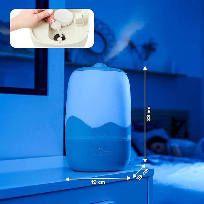 Babymoov Wave 3-in-1 Baby Humidifier, Easy Cleaning, Top Fill, XL Capacity for Large Bedroom and Nursery, Night Light & Essential Oil Diffuser (Baby Registry Essential) - Image 3