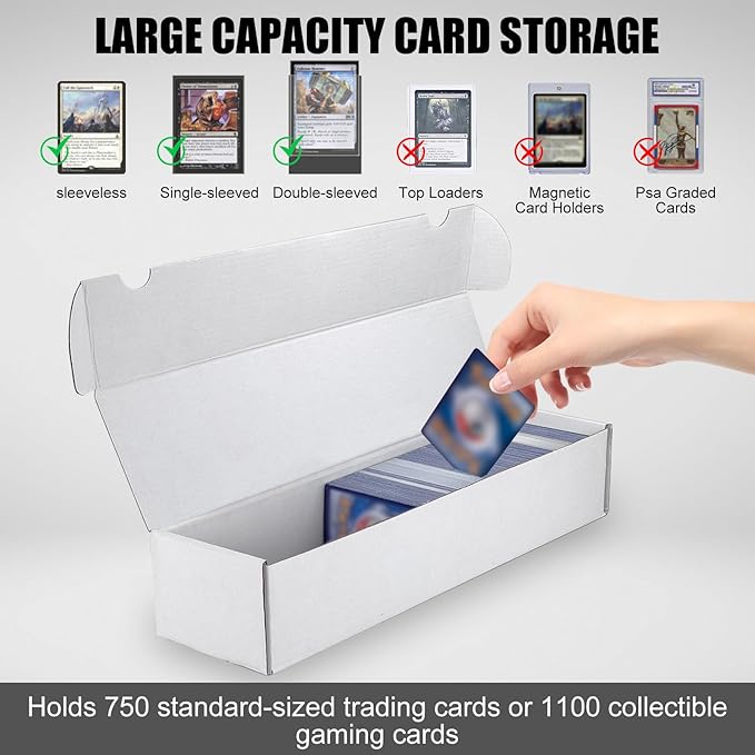 Trading Card Storage Box, 30-Pack 1100 Count White Corrugated Cardboard Bulk Sports Storage Box for TCG/Magic/Mtg Basketball Cards, Collectible Trading Cards - Image 3
