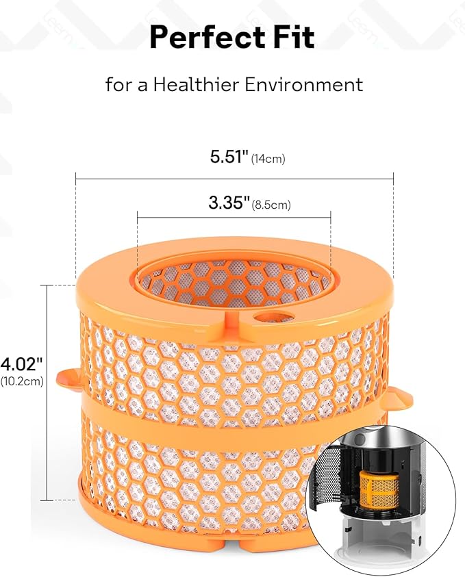Leemone Upgraded Carbon Fiber Evaporator Filter Replacement Compatible with Dyson PH01 PH02 PH03 PH04 PH3A Air Purifier Humidifier, Part No. 970718-01, 2 Pack - Image 5