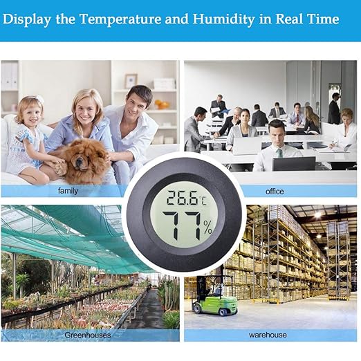 3pcs Mini Hygrometer Thermometer Indoor Outdoor Round Humidity Meter Temperature Gauge Humidity Sensor Fahrenheit Switchable Celsius Monitor for Reptile Jars 3D Printer - Image 6