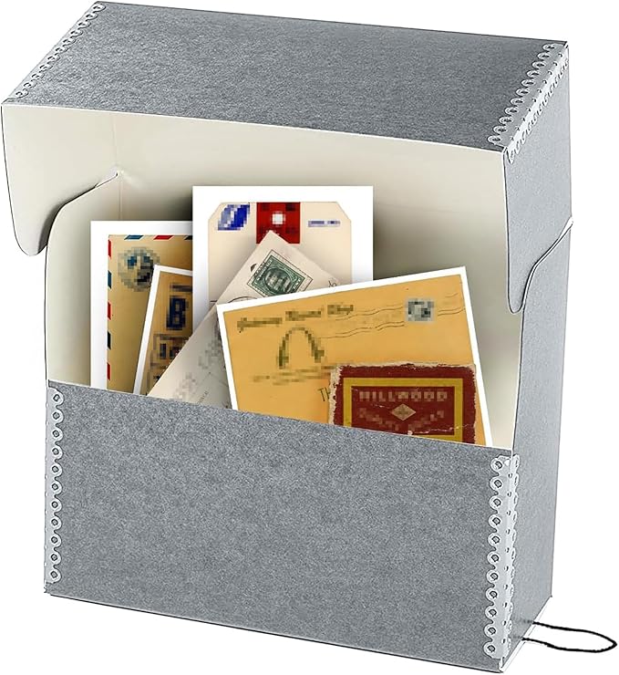 Lineco Archival Document Storage Box with Metal Edge, Acid-Free Gray Boxboard, Organize and Store Files, Prints, Photos, Legal-Sized Case 15.5" x 10.5" x 5" Wide - Image 5