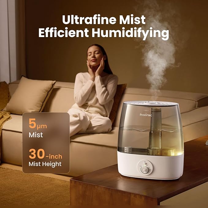 6.5L Stay Clean Tank Humidifier for Large Room, Low Maintenance, Top Fill Design, Ultra Quiet 65H Runtime, Cool Mist Ultrasonic for Bedroom, Home, Plants HC12 - Image 6