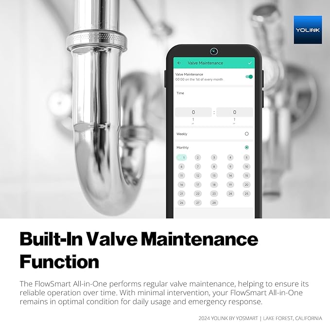 NSF Certified YoLink FlowSmart All-in-One Smart Water Meter & Auto Shutoff for 3/4" Pipes, LoRa Long-Range, Real-Time Leak Detection, 10-Year Battery, 80+ Device Ecosystem, Hub Required - Image 6