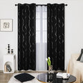 Deconovo Black Out Curtains for Living Room, 42 x 95 Inch Length 2 Panels Set, Thermal Insulated Soundproof Window Drapes with Silver Print, Grommet Machine Washable Panels for Bedroom Sliding Door by Deconovo