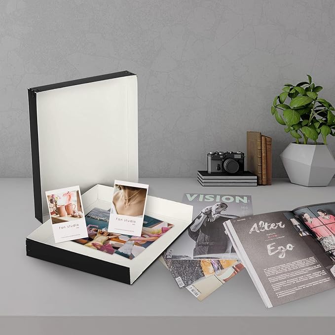 Lineco Museum Archival Storage Box, 8.75x10.75x1.5 in. Drop Front Design. Acid-Free with Metal Edge. Organize Photos, Pictures, Prints, Documents, Crafts, DIY. Black, 1 Pack - Image 7