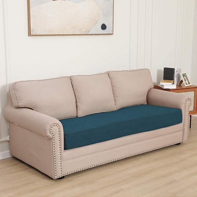 Easy-Going Stretch Cushion Cover Sofa Cushion Furniture Protector Sofa Seat Sofa slipcover Sofa Cover Soft Flexibility with Elastic Bottom(Sofa Cushion,Deep Teal) - Image 2