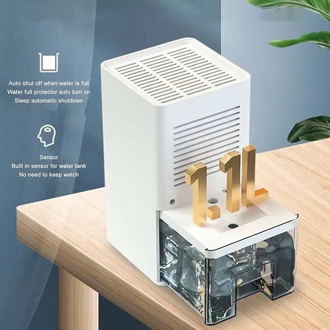 Quiet Dehumidifier, Efficient 350ml / D Electric Dehumidifier with 1.1L Water Tank, Ideal for Bedroom, Basement, RV, Hall, Auto Shut Off, 7 Colors LED Light (US Plug 110V) - Image 6