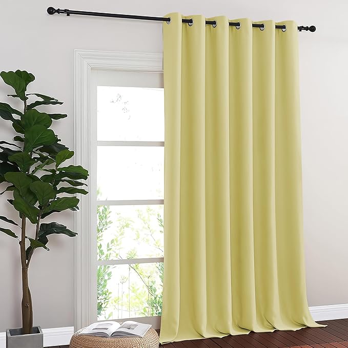 NICETOWN Blackout Room Divider Curtains for Sliding Glass Doors 102 Inches Long 1 Panel, Extra Wide Curtains for Doorway Patio Bedroom Living Room (Paler Yellow, 80Wx102L, 1 Panel) - Image 7