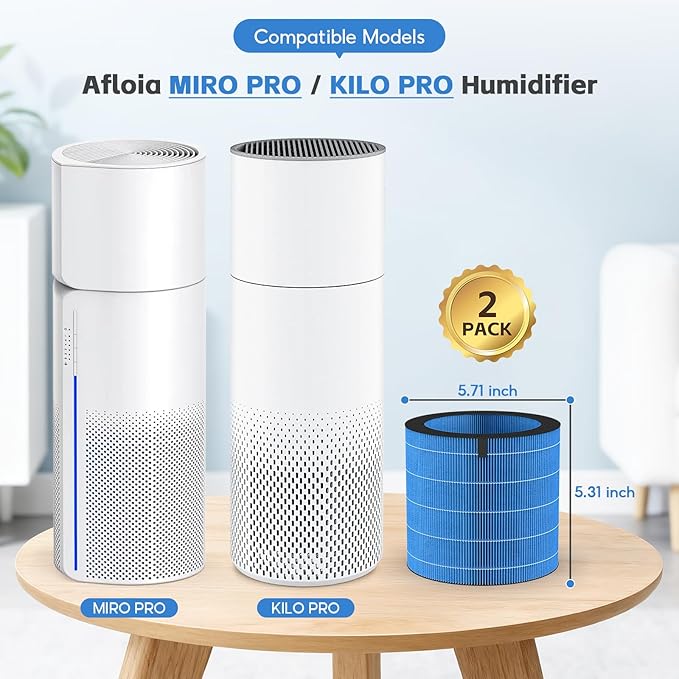 2-pack MIRO/KILO PRO Washable Humidifier Wicking Filter, Compatible with Afloia MIRO PRO and KILO PRO 2-in-1 Air Purifier/Humidifier, Durable Wet Curtain - Image 2