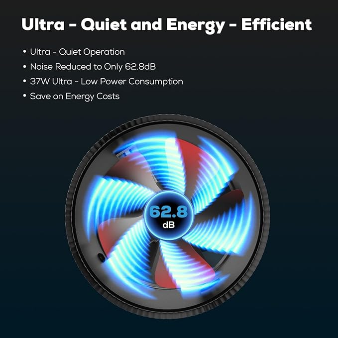 6 Inch Inline Duct Fan with Speed Controller - 282CFM High Airflow, Ultra Quiet 62.8dB for Grow Tents, Hydroponics, Ventilation, Exhaust - Energy Efficient 37W Inline Exhaust Fan - Image 3