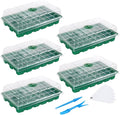 MIXC Seedling Trays Seed Starter Tray, 5-Pack Mini Propagator Plant Greenhouse Grow Kit with Humidity Vented Domes and Base for Seeds' Starting (40 Cells Per Tray, Total 200 Cells), Green by MIXC