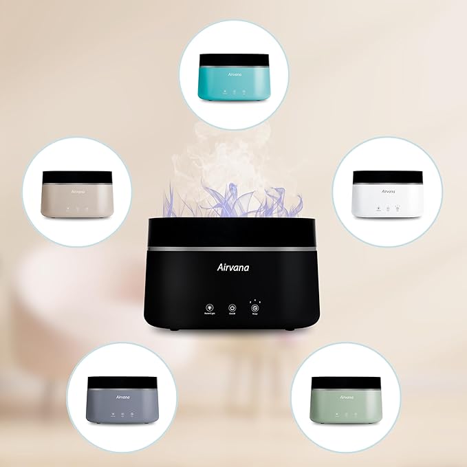AquaFlame Ultrasonic Humidifier (.75L / .20 Gal) - Vibration Technology Humidifier with Essential Oil Diffuser – Tabletop Design for Personal Use, Dorm Rooms, & Desks - White (.75L / 0.20 Gal) - Image 8