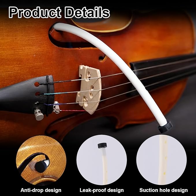 Violin Humidifier, Rubber Portable Violin and Viola Moisture F Hole Humidifier Tube Practical Musical Dampit Instrument Humidity Gift Maintenance Accessory for Cracking Prevention (White) - Image 4
