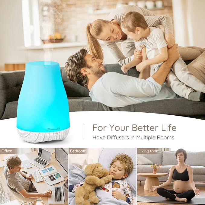 Aromatherapy Essential Oil Diffuser for Room: Air Humidifier Aroma Scent Cool Mist Diffusers Colorful Light Cute Mini Small Waterless Auto Off Ultrasonic for Home Bedroom - Image 2