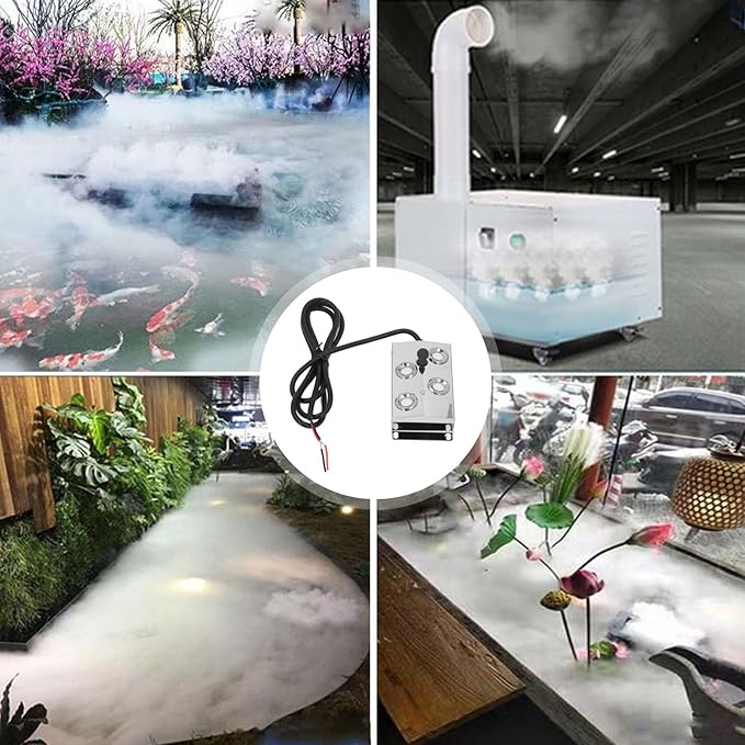 Eujgoov 4-Head Ultrasonic Mist Maker Fog Humidifier 45-48V for Pond Greenhouse Humidity Control System - Image 4