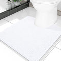 Smiry Luxury Chenille Toilet Rugs U-Shaped 20x20, Soft Absorbent Non-Slip Contour Bathroom Rugs for Toilet, Machine Washable Contoured Bath Mats, White by Smiry