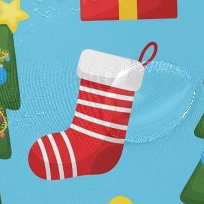 Christmas Santa Tree Blue Shower Curtain Liner 72×72 inch for Bathroom Curtain Anti Mold Shower Curtain with Hooks Bathroom Accessories - Image 4