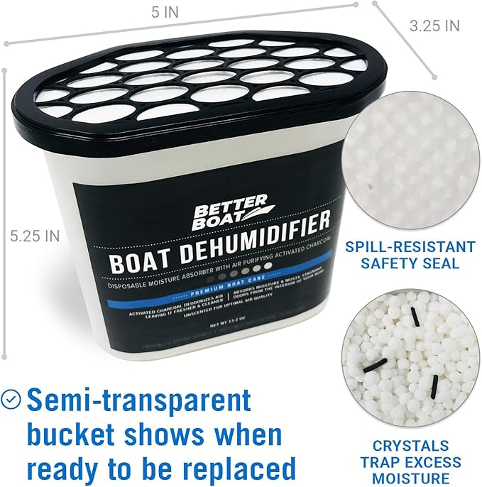 Moisture Absorber 4 Pack with Activated Charcoal Dehumidifier Bucket, Unscented Odor Absorber for Closet Basement Bathroom Boat RV, Disposable - Better Boat - Image 5