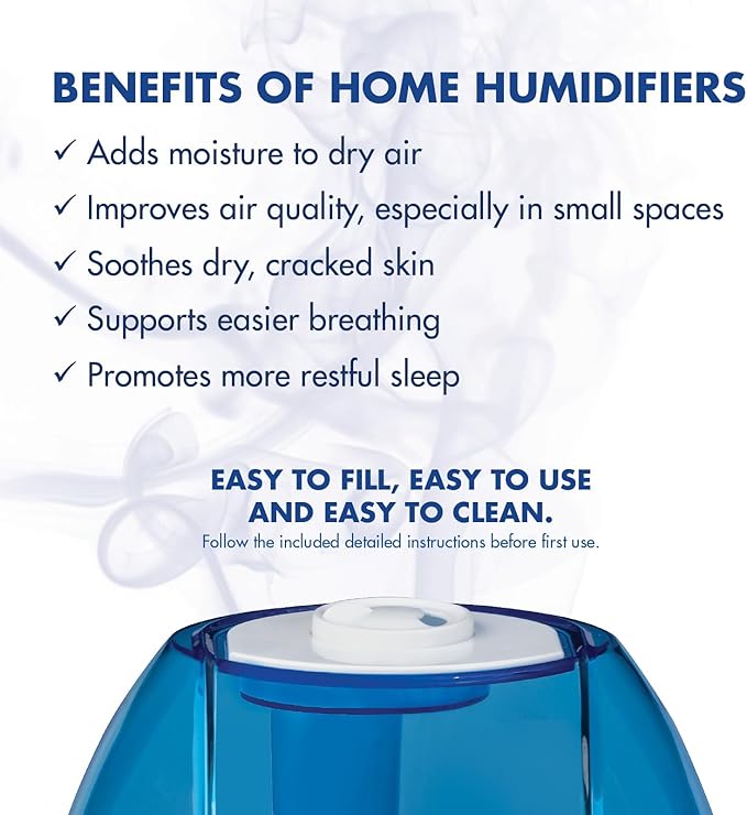 Thera|Care Cool Mist Ultrasonic Humidifier | For Medium Size Rooms | No Filter Required | 16 Hour Run Time - Image 7