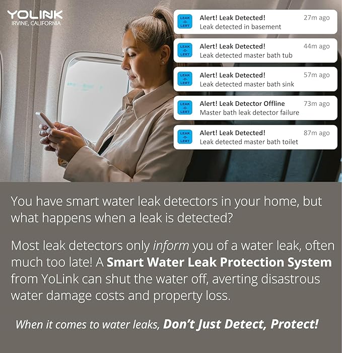YoLink Smart Home Kit: 4G LTE Cellular Hub & Water Sensor 4-Pack, No Internet Required with a Subscription, SMS, Email & Push Notifications, LoRa Up to 1/4 Mile Range, Alexa, IFTTT, Home Assistant - Image 6