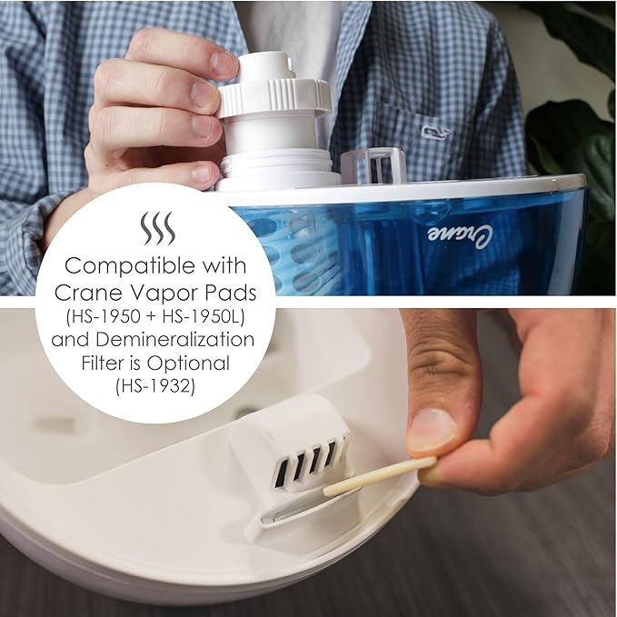 Crane Droplet Ultrasonic Teardrop Cool Mist Air Humidifier, 0.5 Gallon for Bedroom and Office, Blue and White, Nursery Humidifier - Image 6