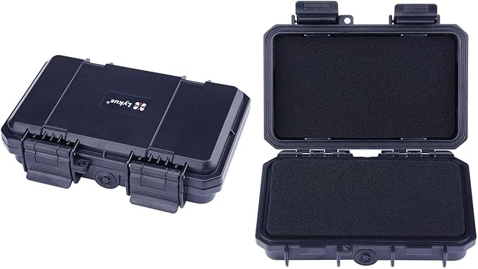 Lykus HC-1510 Mini Hard Case Dry Box with Foam Insert, Interior Size 5.91x3.35x1.46 inch, IP66 Splash-Proof by Lykus