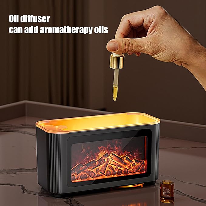 Genérico Aroma Diffuser with Fireplace Effect – 160 ml Ultrasonic Silent 7 Flame Colours for Home – Oil Diffuser Fireplace – for Office Bathroom Car Living Room Spa Yoga Meditation Classroom Hotel - Image 4