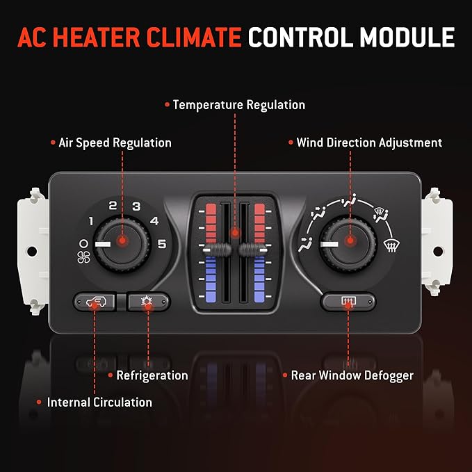 599-210XD Climate Control Module AC Control Panel Fit for 2003-2007 Chevy GMC Buick Cadillac Isuzu Saab Vehicle - Silverado Sierra 1500 2500 3500 Tahoe Suburban Avalanche Trailblazer Envoy Yukon 9-7X - Image 3