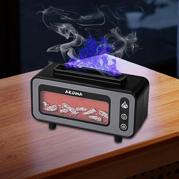 Humidifiers For Bedroom, Fireplace Fire Aromatherapy Diffuser | 200Ml USB Quiet Humidifier With Lightweight For Discovering Basement Bathroom Spa Tent Hotel Living Room Room - Image 3