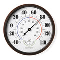 Indoor Outdoor Thermometer Wall Large Numbers Thermometer No Battery 12" Hanging Digital Weather Hygrometers for Home Garden Outside Patio Decor (Brown) by LUBYBG
