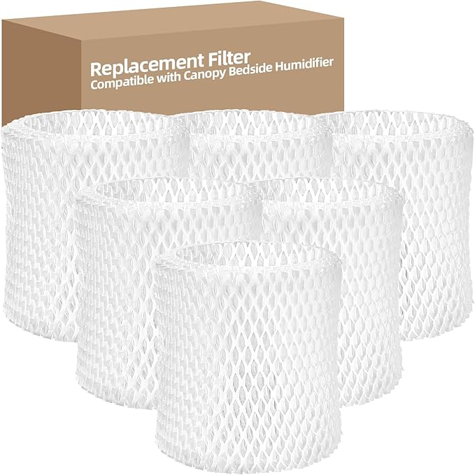 DerBlue 6 Pack Humidifier Replacement Filter Compatible with Canopy Bedside Humidifier and Nursery Humidifier,Wood Pulp & Paper Filter by HOME