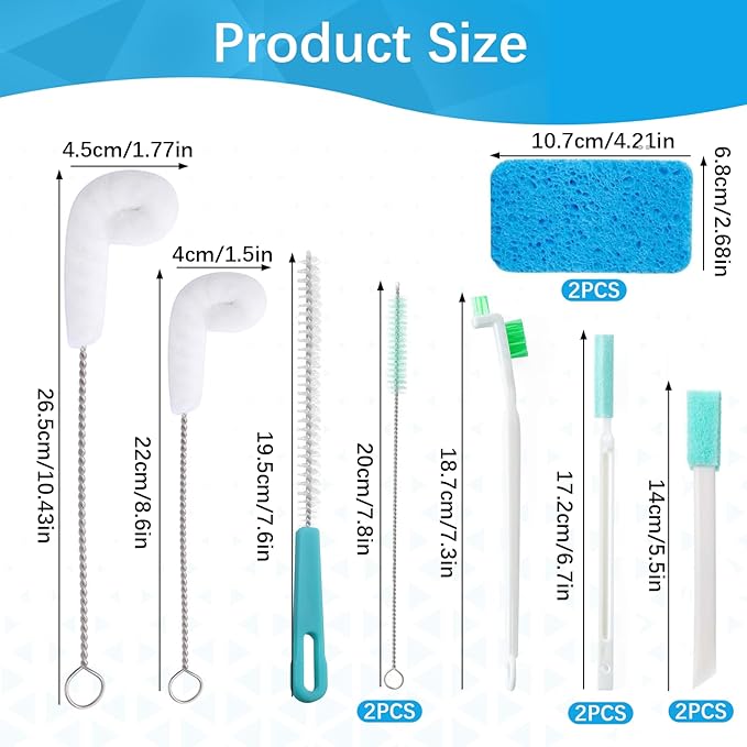 Ice Maker Cleaning Brush Kit, 12 Pcs Ice Machine Cleaner Countertop Household Small Brushes for Cleaning Multipurpose Ice Maker Crevice Cleaning Brushes for Tight Spaces Tiny Scrub - Image 2