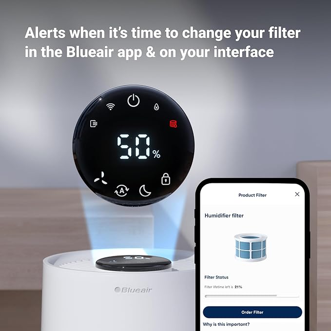 BLUEAIR Humidifier H35i Wick Filter, Genuine Replacement Blueair Filter, Soothing Water Vapors through Particle & Mineral Capture, Filter Life up to 6 Months - Image 4