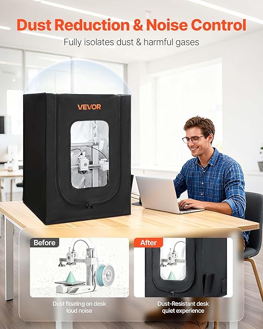 VEVOR 3D Printer Enclosure, Dustproof Waterproof Oxford Cloth 3D Printer Tent, Constant Temperature Protective Case with LED Lighting, Compatible with Creality/ELEGOO/Anycubic Multiple Popular Models - Image 5