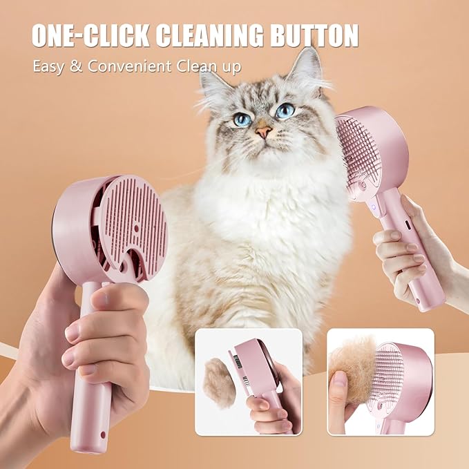 Cloud Care Cat Brush for Indoor Cat Steam Brush for Shedding Spritz Defur Comb for Cats Dogs Steam Brushes for Long Short Hair Cats Dogs Pet Steam Brushes for Massage Grooming Self-Cleaning - Image 5