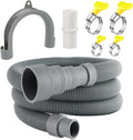 6.56 FT Universal Washing Machine Drain Hose, Drain Hose Extension Kit for Washer, Dishwasher, Dryers, Dehumidifier with 4 Hose Clamps, 1 U-Holder, 1 Adapter, Fit for 0.79-1.5 inch Drain Outlet by Unknown