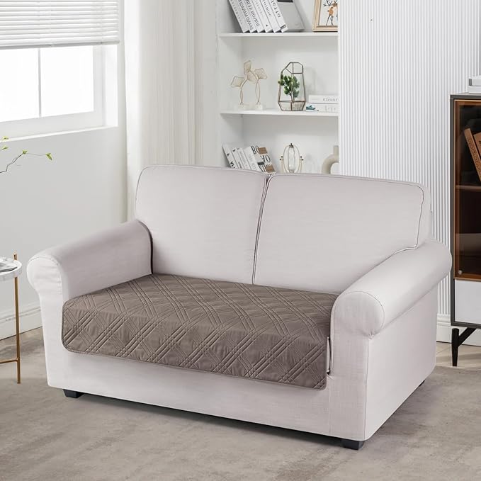 TAOCOCO 100% Waterproof Sofa Cushion Cover Reversible Couch Seat Cover for Dogs Pets Loveseat Couch Cover for Sectional Sofa U Shape Sofa Furniture Protector Sofa Slipcover(Loveseat, Taupe) by TAOCOCO