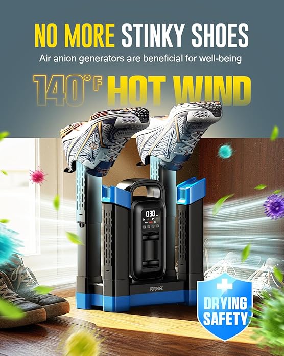 POPCHOSE Heavy-Duty Boot Dryer, Upgraded Shoe Dryer Helps Reduce Odor, Glove & Boot Warmer, Silent & Adjustable Timer - Image 2