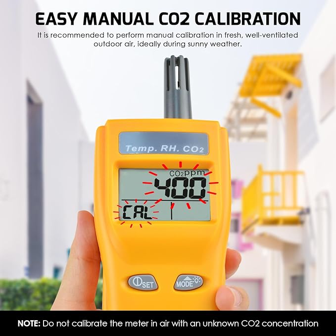 CO2 Meter Portable CO2 Detector Digital CO2 Monitor with Alarm Function Carbon Dioxide Temperature and Humidity Meter, NDIR CO2 Sensor Indoor Air Quality Monitor for Home Office Grow Room - Image 7